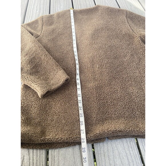 G.H. Bass & Co. Women’s Brown Sherpa Fleece Zip Jacket – Size L – Cozy Core VTG - Picture 4 of 16